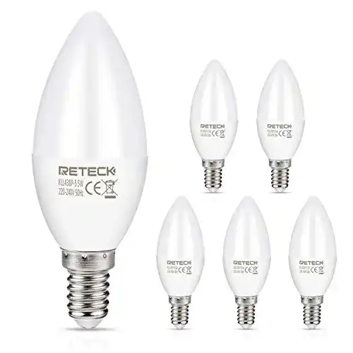 E14-LED Reteck E14 LED Lampe, 5W, 550Lm, Warmweiß, Ersetzt 60W
