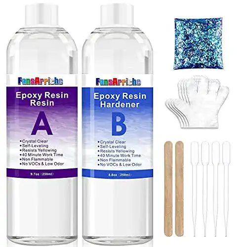 Epoxidharz FansArriche 500ml/18.5oz Glasklar 1: 1 Verhältnis
