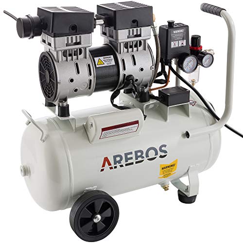 Flüsterkompressor Arebos | Kompressor | 24 Liter | Ölfrei