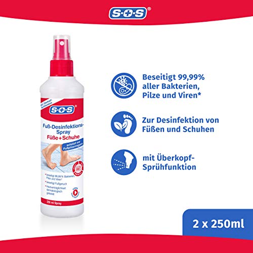 Fußpilz-Spray SOS Fuß-Desinfektions-Spray, 2 x 250 ml