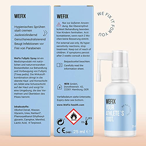 Fußpilz-Spray WeFix ® Anti Fußpilz Spray 25ml | STOPPT Juckreiz
