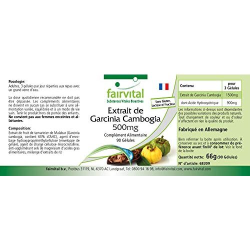 Garcinia Cambogia fairvital Kapseln – 500mg Extrakt pro Kapsel