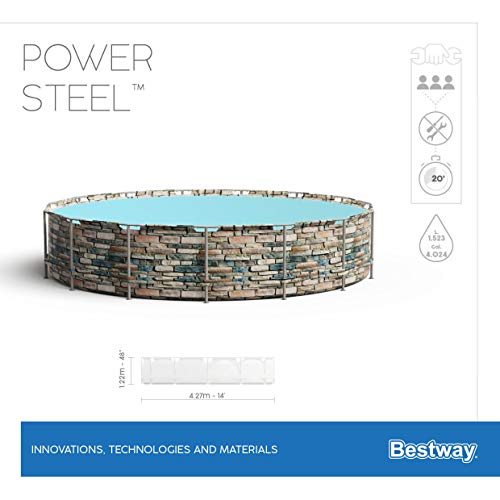 Gartenpool Bestway Power Steel 427×122 cm, stabiler Frame Pool