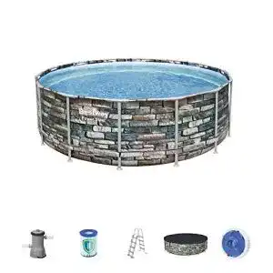 Gartenpool Bestway Power Steel 427×122 cm, stabiler Frame Pool