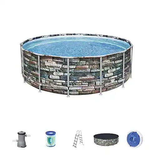Gartenpool Bestway Power Steel 427×122 cm, stabiler Frame Pool