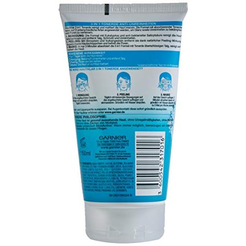 Gesichtsmasken Garnier Hautklar 3 in 1 Gesichtsreinigung 150 ml