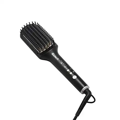 Glättbürste iGutech Haarglätter Bürste, mit Hitzeschutz, einstellbar