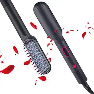 Glättbürste VIBOOS Haarglätter Bürste, mit integriertem Kamm