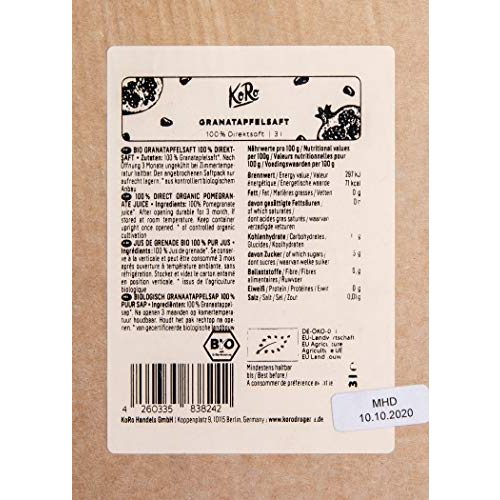 Granatapfelsaft KoRo – Bio Granatapfel Saft Bag-in-Box 3 l