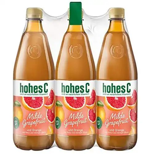 Grapefruitsaft Hohes C Milde Grapefruit – 100% Saft, 6er Pack