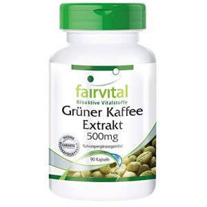 Grüner Kaffee fairvital Extrakt 500mg – HOCHDOSIERT – 90 Kapseln