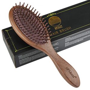 Haarbürste Holz BFWood Holz-Paddel-Haarbürste – Schwarze