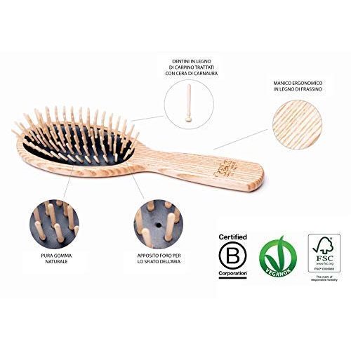 Haarbürste Holz TEK – Große ovale Eschenholzbürste, handgefertigt