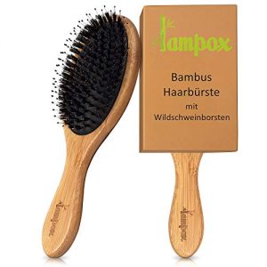 Haarbürste-Wildschweinborsten lampox ® Bambus Haarbürste