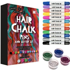 Haarkreide Gate 35 Stifte und Glitter – 12 Kreide und 4 Glitters