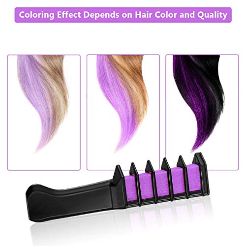 Haarkreide LauCentral 6 Farben Kamm, Temporär Haarfarbe