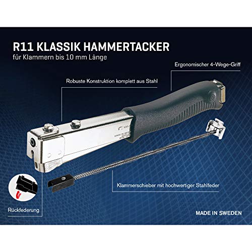 Hammertacker Rapid R11, Schlagtacker, Leistungsstark, Stahl