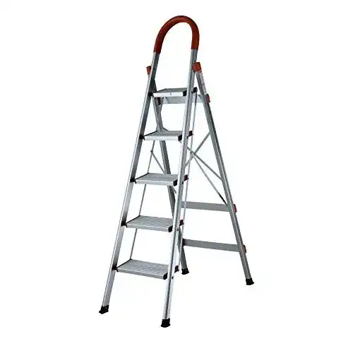 Haushaltsleiter (5 Stufen) worktekk SUPER FLACHE Leiter Aluleiter