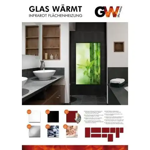 Heizung Glaswärmt Infrarot Infrarot 450 Watt Metall-Premium Set