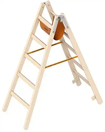 Holzleiter LAYHER 1038205 1038 Holzstehleiter, 2×5 Sprossen