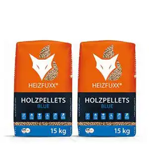 Holzpellet HEIZFUXX s Blue Heizpellets Nadelholz 15kg x 2 Sack