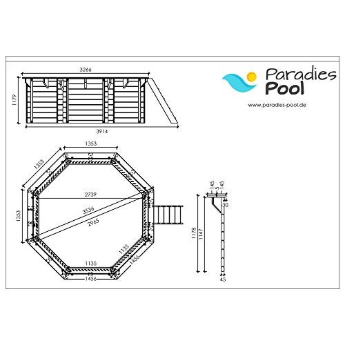Holzpool Paradies Pool ® Kalea Platin Komplettset inkl. Filteranlage