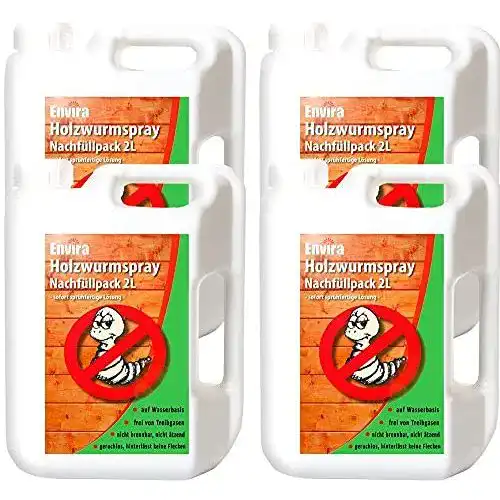 Holzwurm-Ex Envira Holzwurm-Spray – Holzwurm Ex 4x 2 Liter