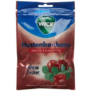 Hustenbonbons Wick Kirsche + Eukalyptus ohne Zucker, 10er Pack