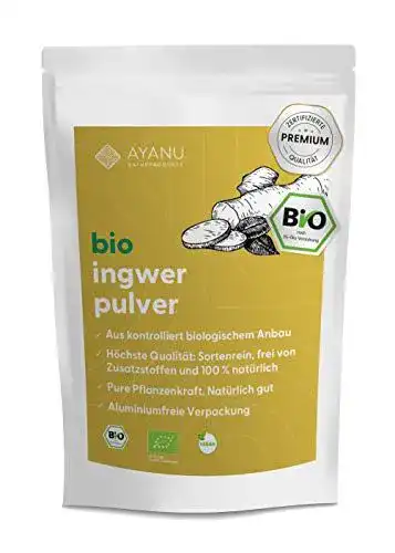 Ingwer-Shot AYANU Ingwer Pulver BIO, 500g, Gourmet-Qualität