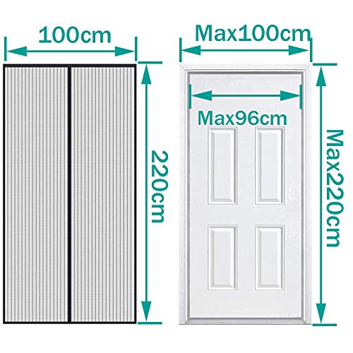 Insektenschutz-Vorhang Auxmir Magnet Fliegengitter Tür 100×220