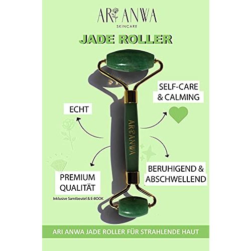 Jade-Roller ARI ANWA Skincare ® Premium Jade Roller – Natürlich