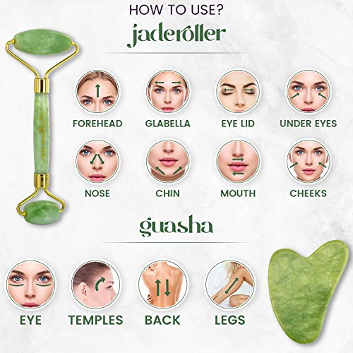 Jade-Roller Eco Masters Premium Jade Roller mit Vitamin C Serum