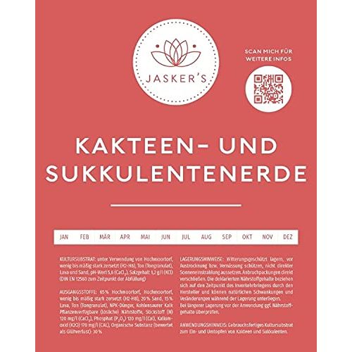Kakteenerde Jasker’s JASKERS® Kaktuserde Mit Dünger 10 L
