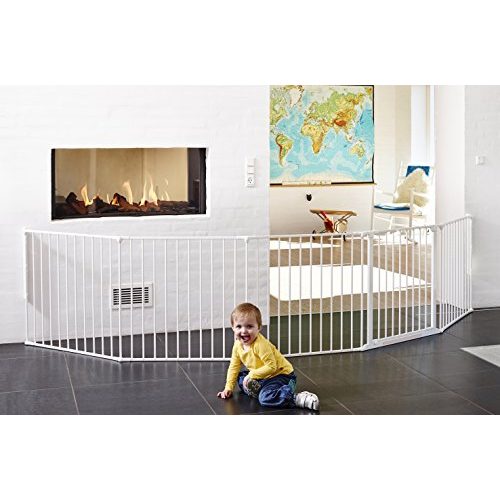Kaminschutzgitter Baby Dan /Raumteiler Flex XXL 90 – 350 cm, weiß