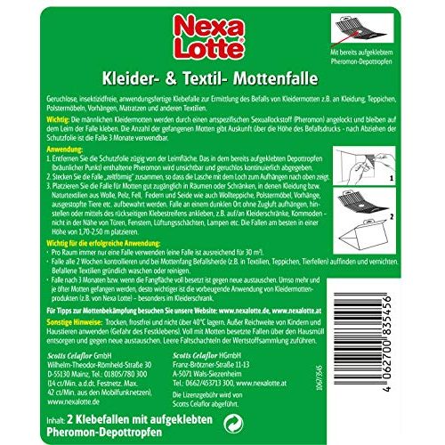Kleidermottenfalle Nexa Lotte Kleider- & Textil-Mottenfalle, 2 Fallen