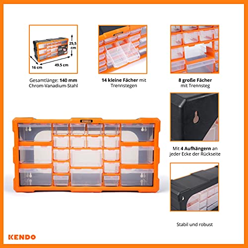 Kleinteilemagazin Kendo Schubladen – mit 22 Schubladen