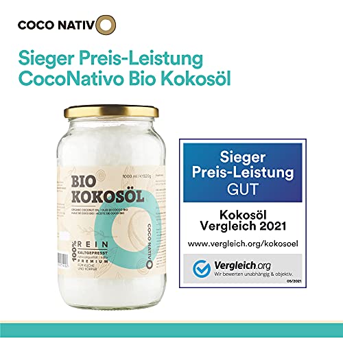 Kokosöl CocoNativo Bio – 1000mL (1L) – Bio Kokosfett
