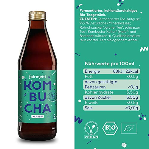 Kombucha Fairment Fairment lebendiger “Klassik” 12 Flaschen