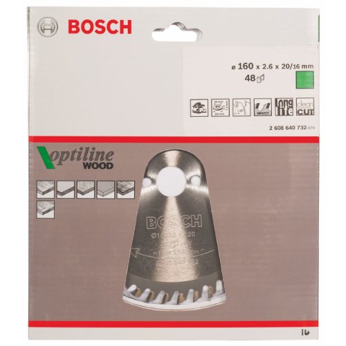 Kreissägeblatt Bosch Professional Optiline Wood, 160 x 20 x 2,6 mm