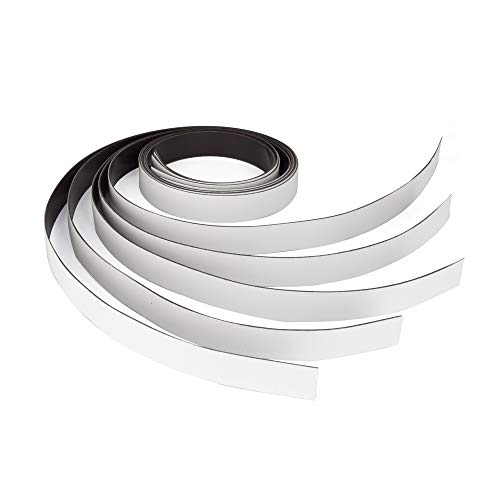Magnetband ewtshop ® 5er Set Magnetbänder in weiß, Länge 1 m
