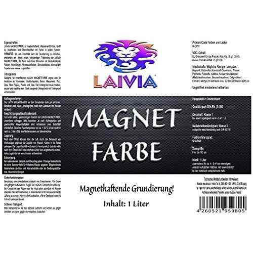 Magnetfarbe Esocor 1 Liter LAIVIA + 1 Pin Magnet – magnethaftend