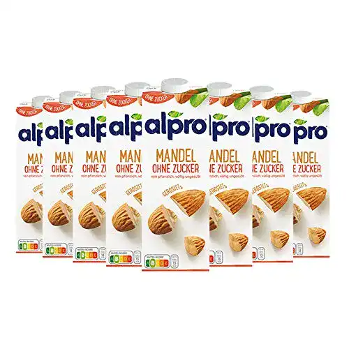 Mandelmilch Alpro 8x – Mandel Drink Ungesüßt, aus Mandel 1000ml