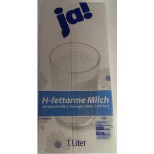 Milch AJ Ja! H- (fettarm 1,5%) 12×1 Liter