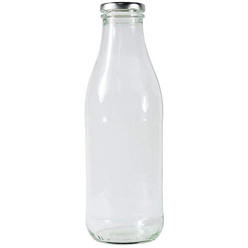 Milchflasche mikken 6X Glasflasche 1 Liter mit 12x PVC inkl Trichter