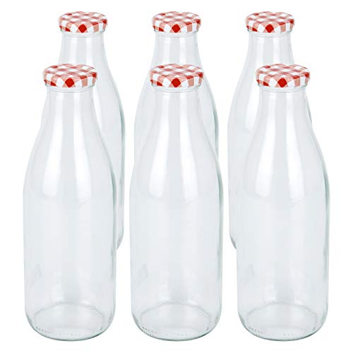 Die beste milchflasche wellgro 1 liter glas flasche mit schraubdeckel Bestsleller kaufen