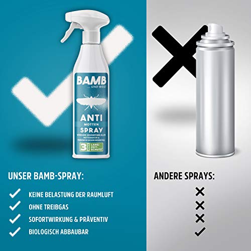 Mottenspray bamb Mottenschutz für Kleiderschrank Spray – 500ml