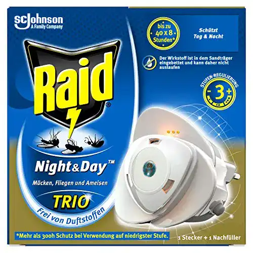 Mückenstecker Raid Night & Day Trio Insekten Stecker, Schutz