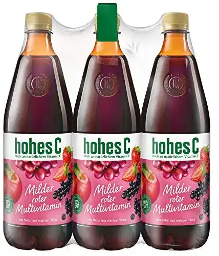 Multivitaminsaft Hohes C Milder Roter Multi – 100% Saft, 6er Pack