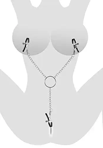 Nippelklemmen Leweiko Nipple Clamps u. Metallkette Klitoris Clip