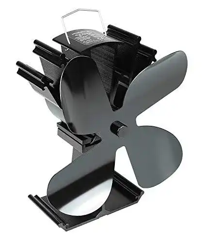 Ofenventilator Mitsuru ohne Strom für Holzofen Kamin, 4 Blätter